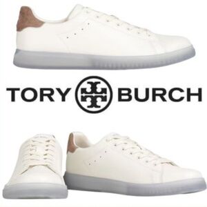 TORY BURCH Low Top Howell Court, color new Ivory  leather sneaker Size 5.5 women